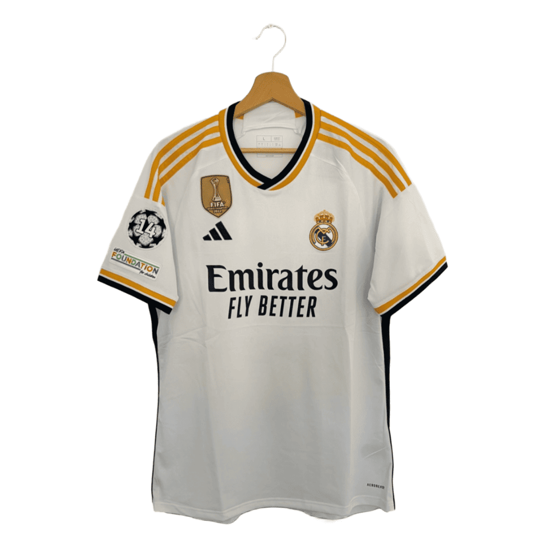 Camiseta Adidas Real Madrid Primera Equipación Champions League 2023/24 + Bellingham - Soyvillamelon